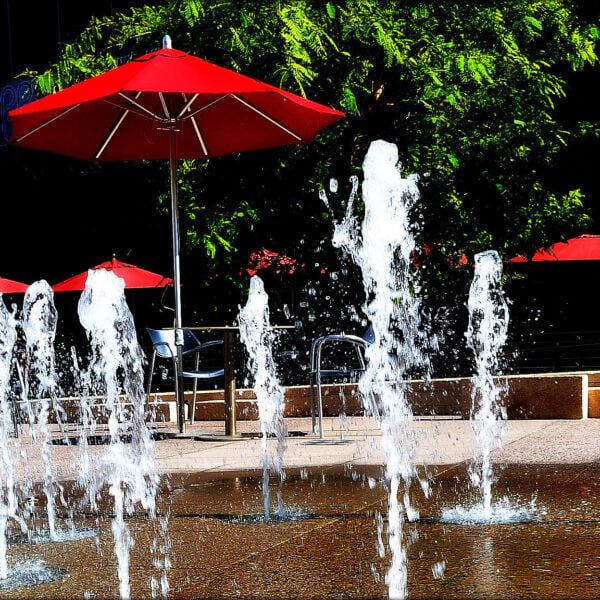 Natural Stone Water Feature with Drainage Pavers