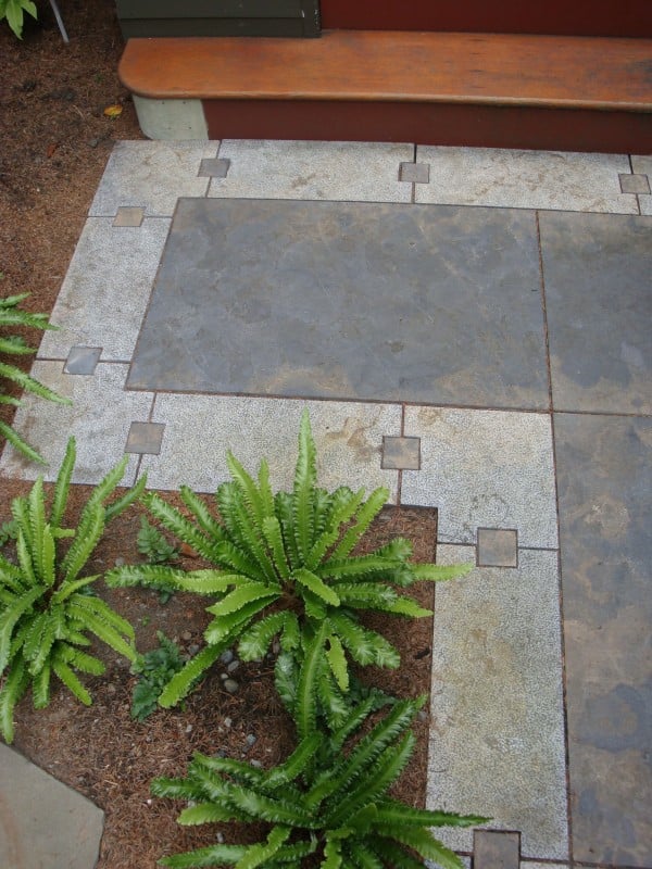 Rusty Caviar Blue Limestone Pavers and Pathway with Honed and Lychee Finishes