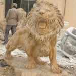 Travertine Stone Lion Sculpture