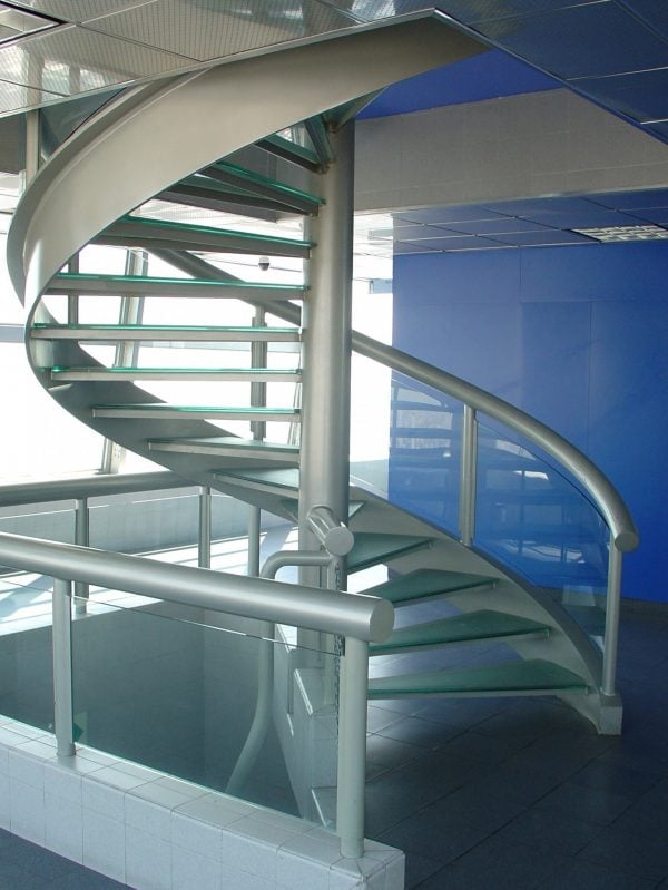 Steel Staircase with Glass Stairs - HDG Building Materials