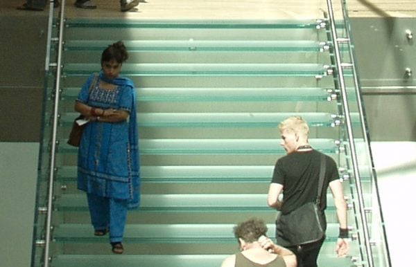 structural glass pavers on pedestrian stairway - HDG Building Materials