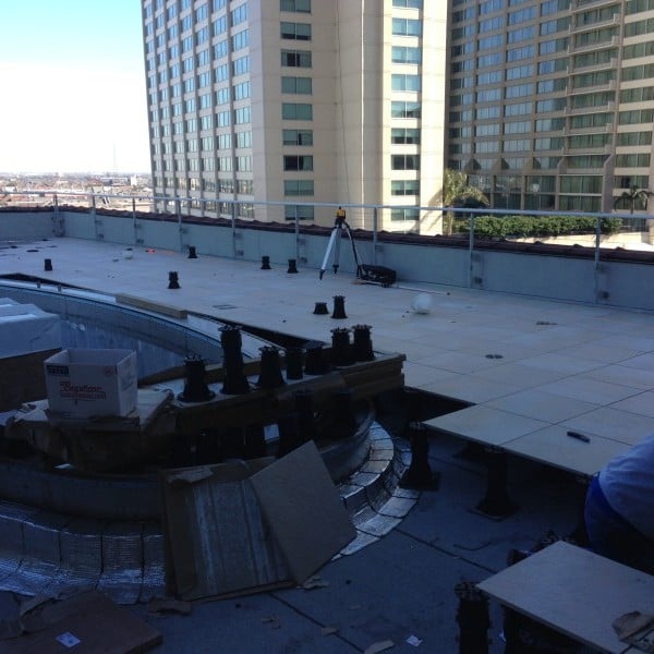 Canal Street Rooftop Pool Terrace 2 - Buzon Pedestals + Porcelain Pavers