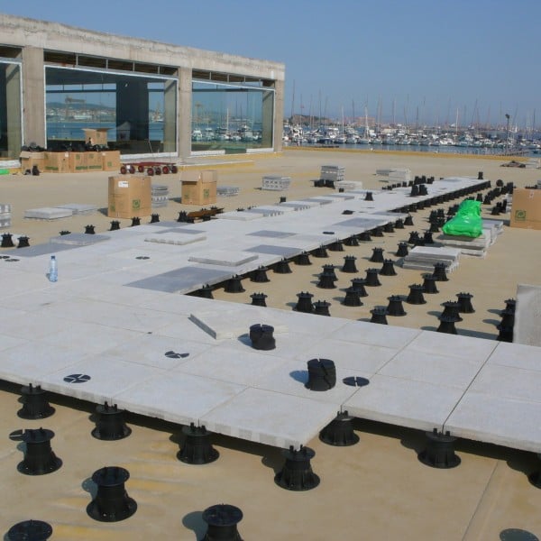 Buzon Pedestal with Stone Tile During Layout - HDG Building Materials