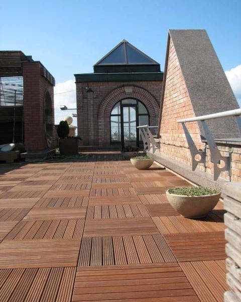 Buzon Pedestals with Ipe Hardwood Tiles - HDG Building Materials