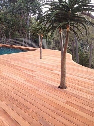 True Genuine Mahogany Decking Application - HDG Building Materials
