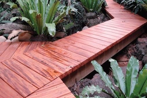 True Genuine Mahogany Walkway Application - HDG Building Materials