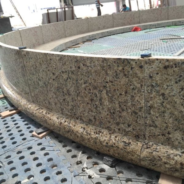 Full-Scale Mockups Like this Granite Stone Fountain Mockup are Typical for HDG Building Materials Stone Projects.