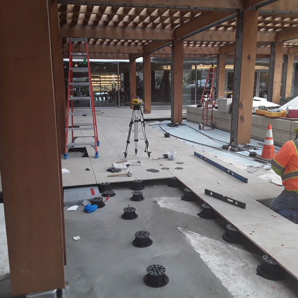 Porcelain Pavers Over Buzon Pedestals at Lucile Packard Childrens Hospital- HDG Building Materials