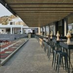 HDG Sierra Mist - Grey Stone Porcelain Pavers in Outdoor Dining Area