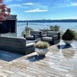 Outdoor Living Private Terrace Application with Acacia Porcelain Pavers and Stunning Views