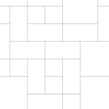 Paver Layout with 3-Piece-Ashlar-Pattern 24x24 12x12 12x24