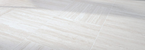 Trevino Pearl 60x60 cm Porcelain Paver with White Travertine - Directional Finish - Feature - HDG Building Materials