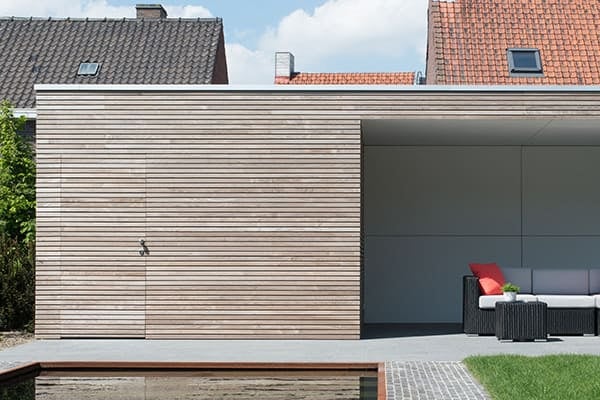 Pool House Cladding Application with Thermally Modified Ash - HDG Building Materials