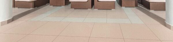 Metro Ivory and Metro Tan Porcelain Pavers on Rooftop Terrace Feature