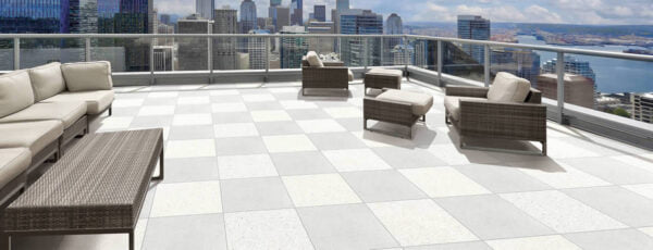 Terra Grey Porcelain Pavers on Rooftop Deck