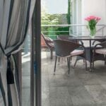 Outdoor Terrace with Fusa Ash Porcelain Pavers 30x60 cm 12x24 in 20 mm Thick Close