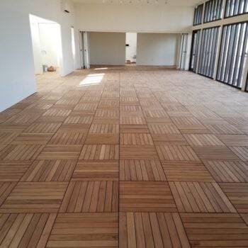 Black Locust Deck Tiles Installed in Herringbone Pattern