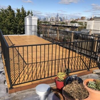 Rooftop Deck with HDG Black Locust Deck Tiles over Buzon Pedestals