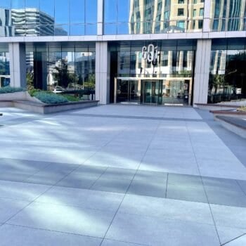 Innovative Pedestal Paver Solution Uses Buzon Pedestals Grating Panels and Porcelain Pavers