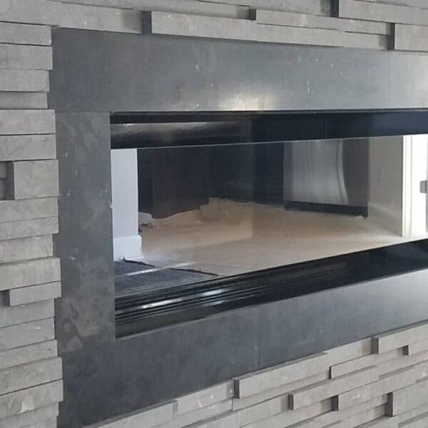 Modern Black Limestone Fireplace - HDG Building Materials