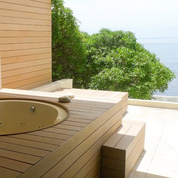 ACRE sheets used in hot tub pool surround and deck