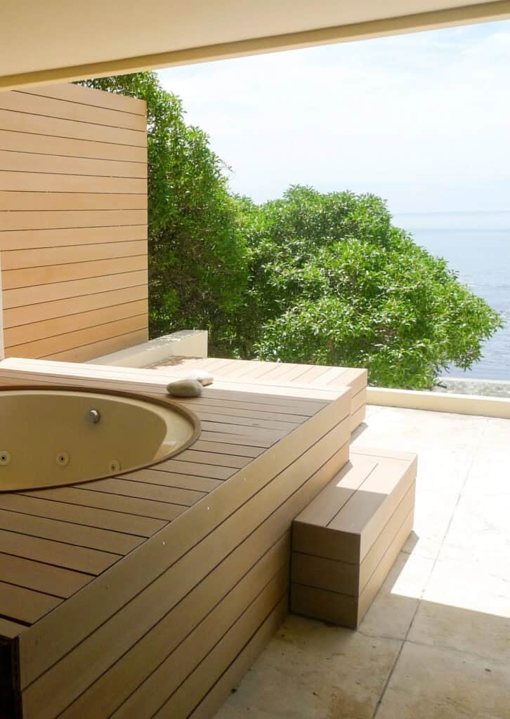 ACRE sheets used in hot tub pool surround and deck