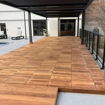 Ipe Deck Tiles Installed over Buzon Pedestals