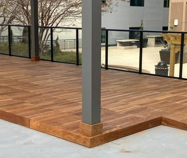 Ipe Hardwood Deck Tiles and Board Decking with Buzon Pedestals