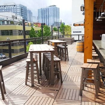 10 Barrel Brewing Roof Top Deck with Buzon Pedestals and Ipe Hardwood Deck Tiles