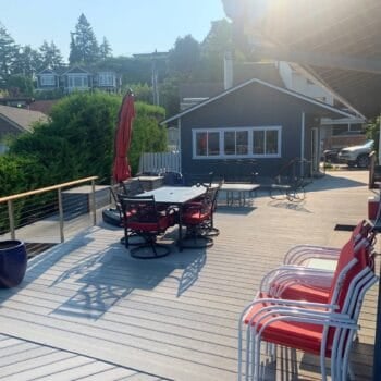 Outdoor Living Space with DuxxBak Waterproof Deck and Stainless Cable Rail
