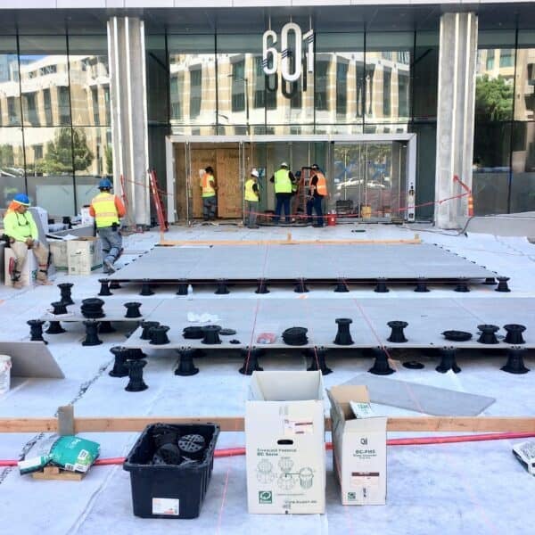 On site Buzon consulting and training services helping crew learn Buzon pedestal installation