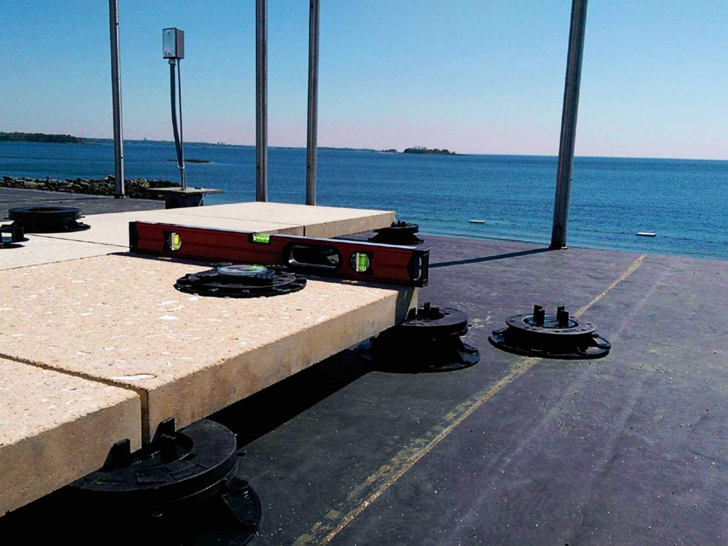Concrete Pavers over Buzon Pedestals at Westchester Country Club - HDG-Building-Materials