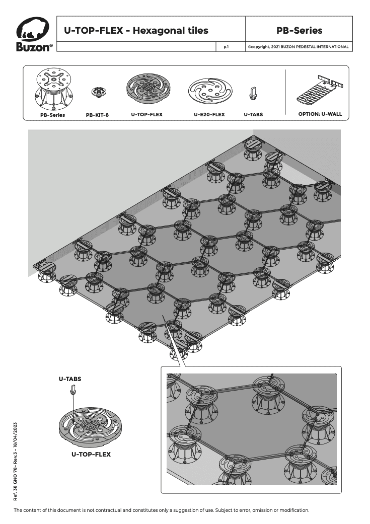 Screenshot of U-TOP-FLEX Installation of Hexagonal Tiles