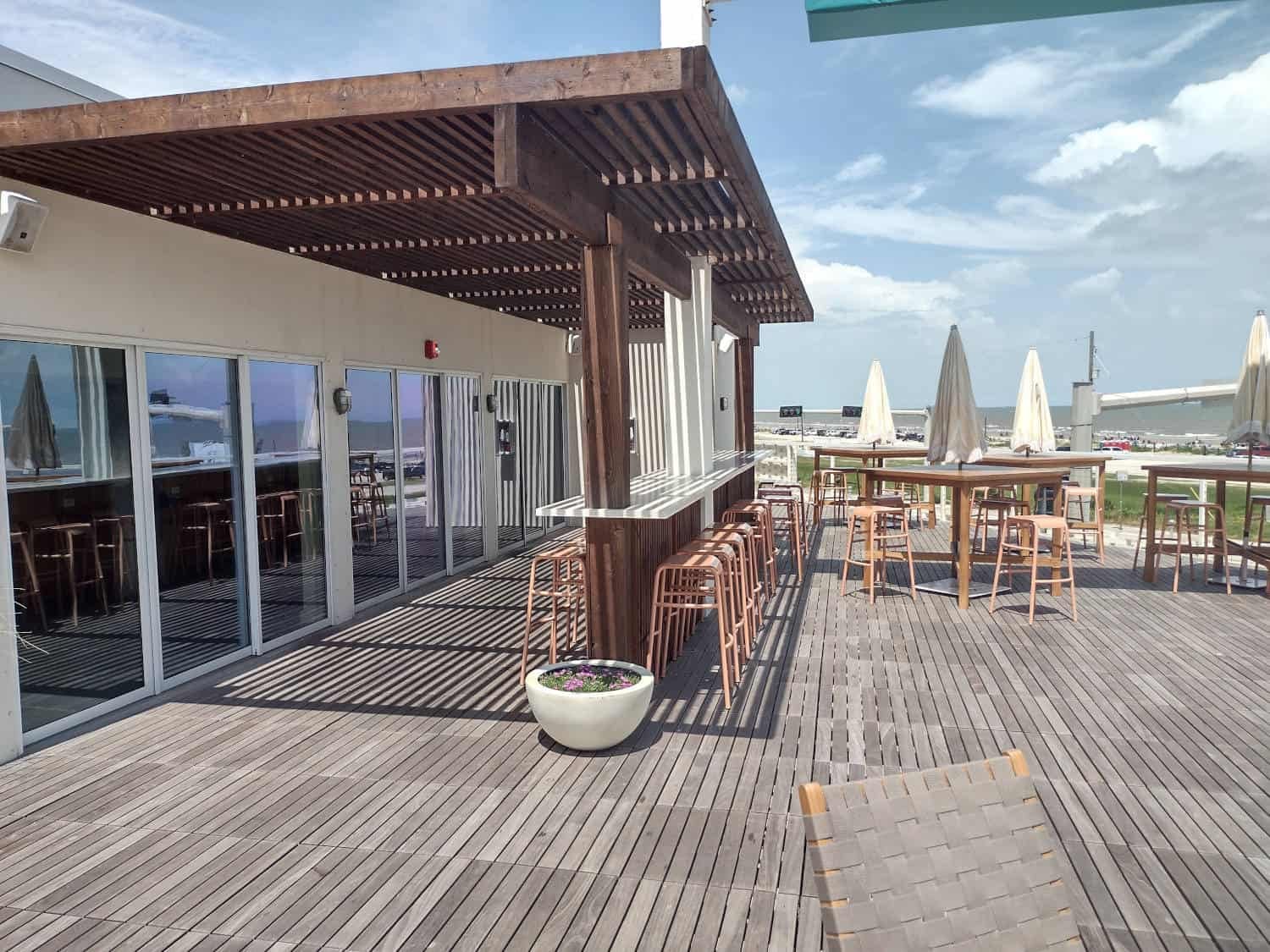 Ipe Decking Weathering to an Attractive Silvery Grey at Sun Soaked Hotel Lucine Rooftop Terrace