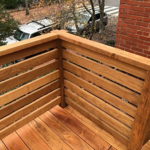 Black Locust decking paired with Sassafras railing.